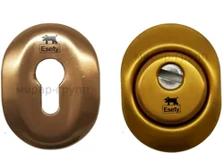 Комплект на входную дверь: броненакладка A615 + внутренняя накладка под цилиндр A618 (совместим с любой дверью и личинкой)