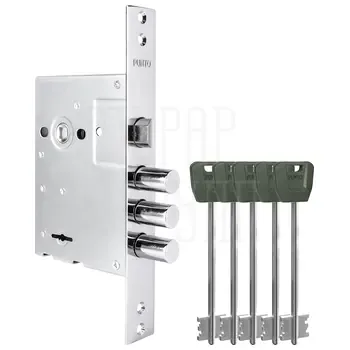 Замок Punto (Пунто) врезной сувальдный MDV30/S-65.77 (длинный ключ) тех.уп.