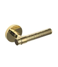 Дверная ручка из латуни Ghobestir "PANTHER Collection" G008 на круглой розетке