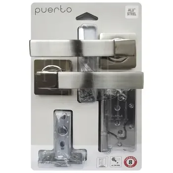 Комплект дверной фурнитуры PUERTO (ручка, защелка м/к, петли безВР) SET 521-02 5-45PL 2S