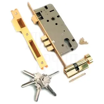 Замок врезной с защелкой Archie L01-45-70S TR ключ с перфорацией-вертушка