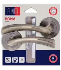 Дверная ручка Punto (Пунто) на круглой розетке "BONA" HD