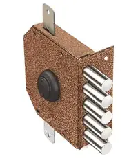 Замок Elbor (Эльбор) накладной Гранит 1.06.52.КМА никель сув. 5 риг. тяги зап. коробка медный антик /20433/