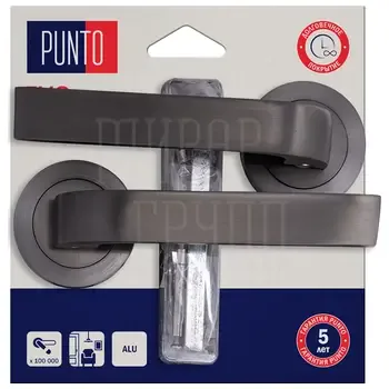 Дверная ручка Punto (Пунто) на круглой розетке "EVO" HD