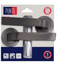 Дверная ручка Punto (Пунто) на круглой розетке "EVO" HD