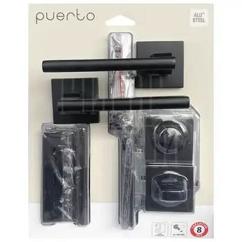 Комплект дверной фурнитуры PUERTO (ручка, завертка, защелка с/у, петли безВР) SET 514-03 2070PL 2S