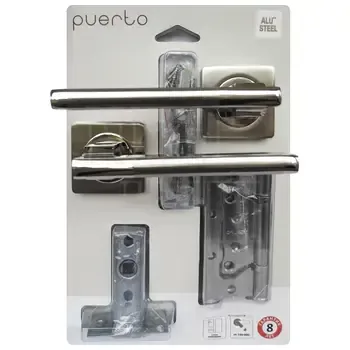 Комплект дверной фурнитуры PUERTO (ручка защелка м/к петли безВР) SET 514-02 5-45PL 2S