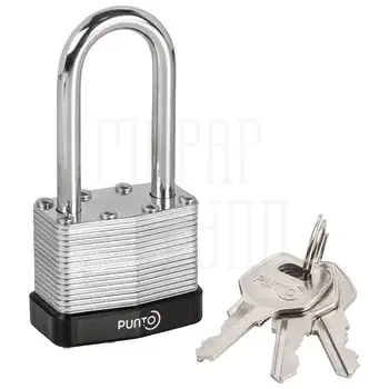 Замок Punto (Пунто) навесной PK-6540L 3 key англ. длинная дужка