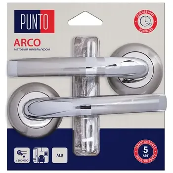 Дверная ручка Punto (Пунто) на круглой розетке "ARCO" HD