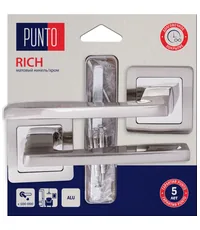 Дверная ручка Punto (Пунто) на квадратной розетке "RICH" HD