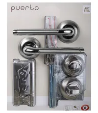 Комплект дверной фурнитуры PUERTO (ручка завертка защелка с/у петли безВР) SET 503-08 2070PL 2S