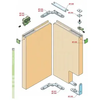 Система для двери-книжка SiscoSistem PB2A на полотно до 40 кг