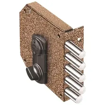 Замок Elbor (Эльбор) накладной сувальдный с задвижкой Базальт 1.05.61.МА (медный антик) /13919/