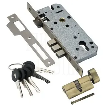 Замок врезной с цилиндром ADDEN BAU LOCK 4585 5-60B D