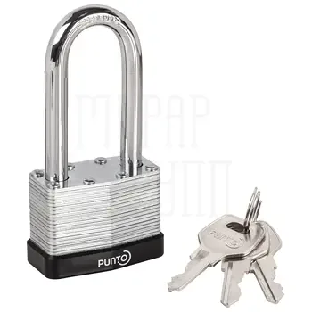 Замок Punto (Пунто) навесной PK-6550L 3 key англ. длиная дужка