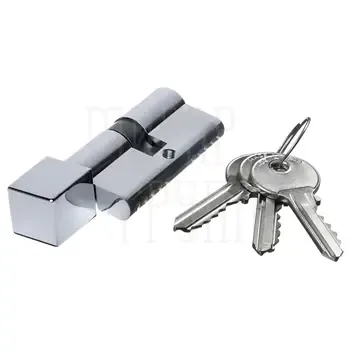 Цилиндровый Extreza AS-70C-KNOB-2 40x30 мм (35x10x25) ключ-вертушка полированный хром