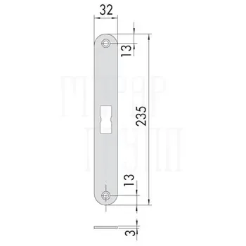 Ответная планка для замков серии 43110, 13100, 13110, 13200, 13210 CISA 07073.20.0