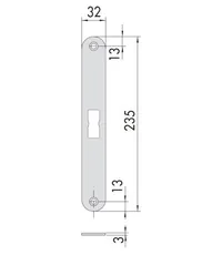 Ответная планка для замков серии 43110, 13100, 13110, 13200, 13210 CISA 07073.20.0