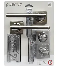 Комплект дверной фурнитуры PUERTO (ручка, завертка, защелка с/у, петли безВР) SET 514-02 2070PL 2S