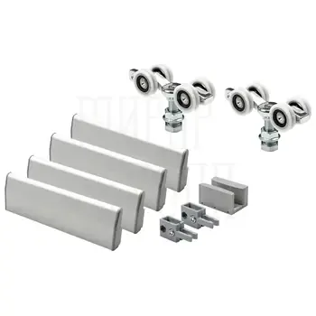 Комплект роликов с пластинами для стекланного полотна K.SISTEM KS-80 GLASS до 80 кг на одно полотно