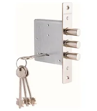 Замок Guardian (Гардиан) врезной сувальдный ЗВ 10.01 (с отв. планкой и накладкой) 4 кл. /123:447/