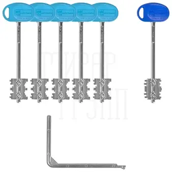 Комплект ключей Mottura (Моттура) для перекодируемых замков с торца двери 91.399/T1 MY KEY (60 мм)