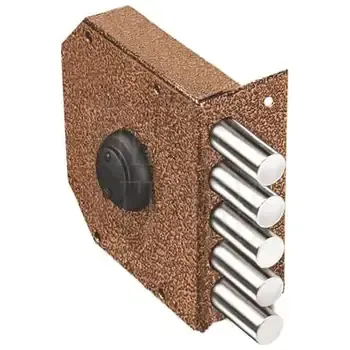 Замок Elbor (Эльбор) накладной Гранит 1.06.51.КМА никель сув. 5 риг. зап. коробка медный антик / 07340/