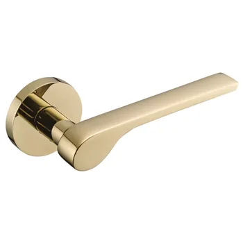 Дверная ручка из латуни Ghobestir "INFINITY Collection" E027 на круглом основании